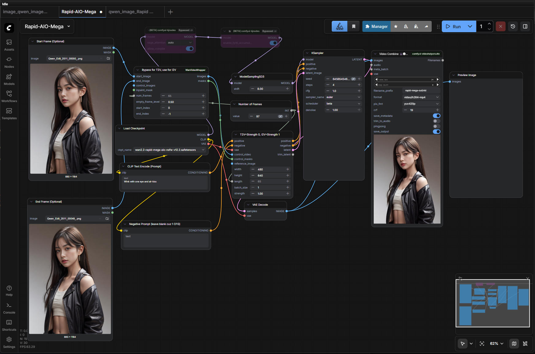 ComfyUIのワークフロー。